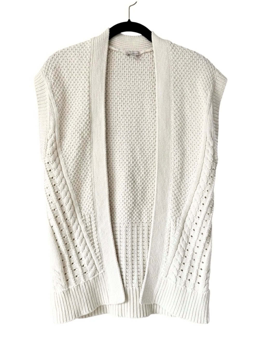 GAP Women's Sleeveless Cardigan Sweater Vest Size Small Cream Ivory Knit